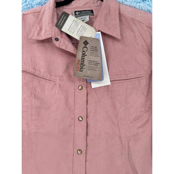 Columbia Women’s 1X Plus Shirt Rosa Siskiyou Pass Long Sleeve Snap Button Outdoo - Picture 8 of 15